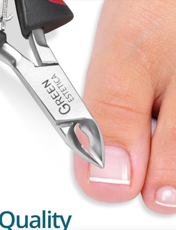 Cuticle Trimmer with Non-Slip Grip Handle Professional Stainless Steel Cuticle Cutter Sharp Blades Double Spring Cuticle Nippers for Nail Care Pedicure Manicure Nail Tools (Black & Red)