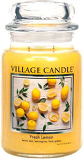 Village Candle Fresh Lemon Large Apothecary Jar, Scented Candle, Yellow, 21.25 oz. (Pack of 6)