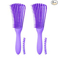 Hair Brush for Afro America/African Hair Textured 3a to 4c Kinky Wavy/Curly/Coily/Wet/Dry/Oil/Thick/Long Hair, Detangling Brush for Women (2 pcs, Purple-Purple)