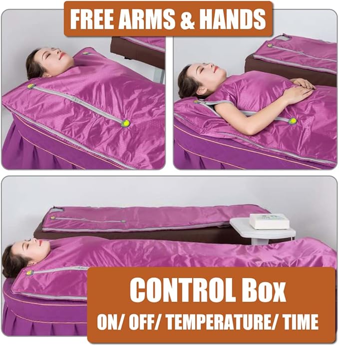 Vanell Far Infrared Sauna Detox Blanket - 2-Zone Spa Sauna Blanket, Overall Wrap Heating, FIR Technology, Zipper Type - Digital Body Heat Blanket