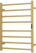 Electric Towel Warmer Rack,Heating Towel Warmer,Timer & Temperature Control,Wall-Mounted Plug-in for Bathroom,Gold,Stainless Steel,8-Bar(27.56x20.87x4.41in)