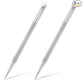 2 PCS Nail Cuticle Pusher Pen, Metal Double Ended Tools for Nails, Stainless Steel Cuticle Pusher Nail Dotting Pen, Professional Cuticles Remover Tool for Manicure Pedicure Nails Art Care Tools