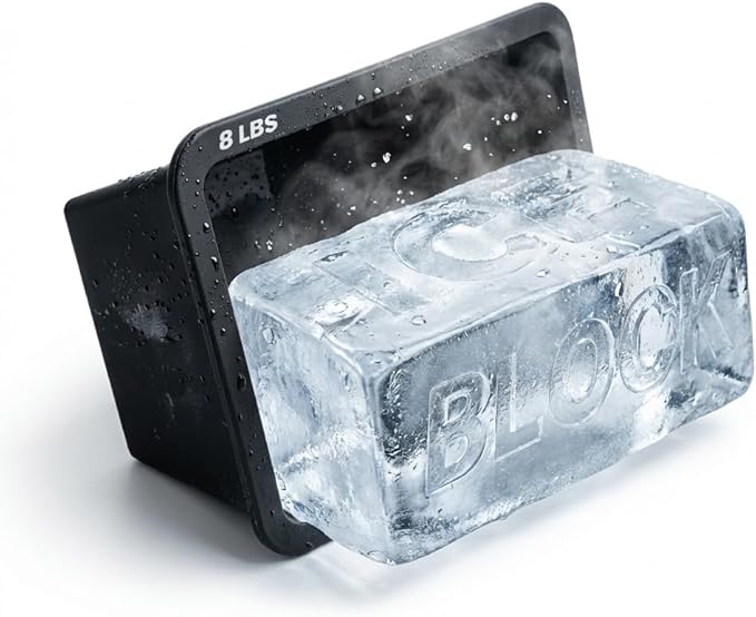 Extra Large Ice Block Mold – 8 lbs Silicone Ice Brick Maker for Ice Bath & Cold Plunge – Giant Cube for Recovery, Muscle Relief & Coolers, Dishwasher Safe (Single Mold)