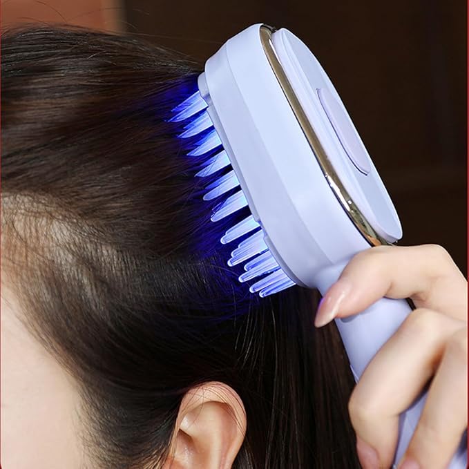 ThreeH Scalp Care Massage Brush with LED Light Therapy Electric Vibrating Hair Growth Stimulator for Thicker Hair Green