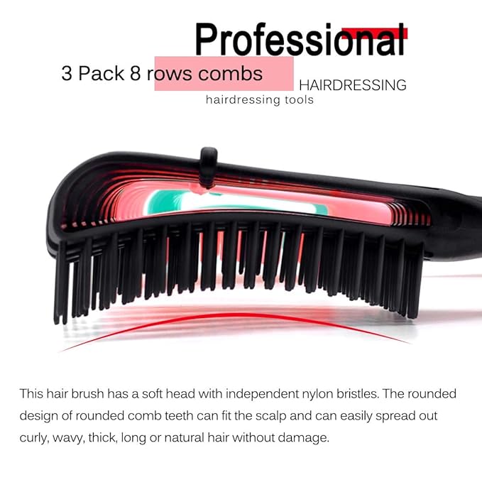 Detangling Brush for Afro America/African Hair Textured 3a to 4c, Knots Detangler Scalp Massage Comb for Women, Beige (3 Count)