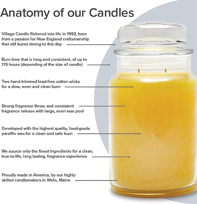 Village Candle Balsam Fir Large Apothecary Jar, Scented Candle, 21.25 oz., Green