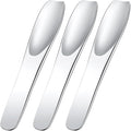Pndeyo 3pcs Mini Stainless Steel Makeup Spatula, 2.75x0.45in Reusable Cosmetic Cream Spatulas Spoon, Silver Skincare Scoop Applicator Facial Massage Beauty Tools for Mixing Face Eye Cream