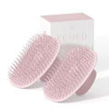 ecoed 2 PC Scalp Massager Shampoo Brush, Scalp Scrubber & Exfoliator for Dandruff Removal, Wet & Dry and Detangler for Men and Women, Suitable for Short Medium Hair (Pink)