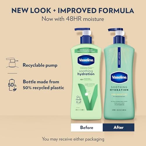 Vaseline Soothing Hydration Body Lotion with Aloe Vera Extract 20.3oz 3ct - Image 3