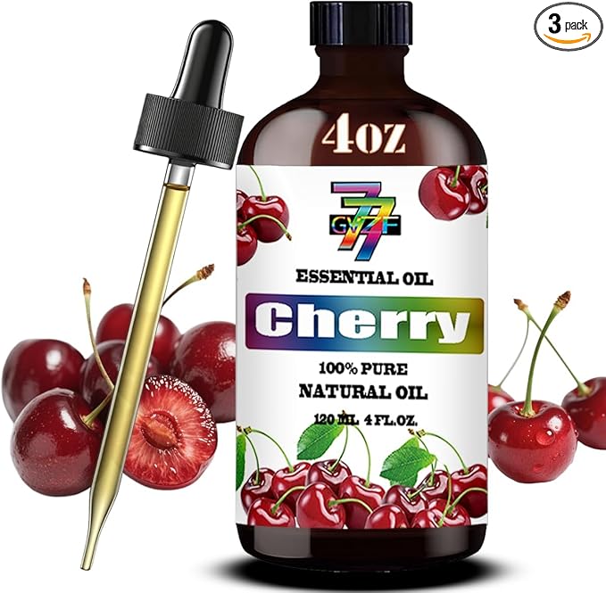 Cherry Essential Oil - GV77ZF Cherry Oils for Diffusers, Humidifiers, DIY Candles, Soap, Cleaning, Home, Office, Yoga, Massage, Gifts - 4 fl oz (120 ml)