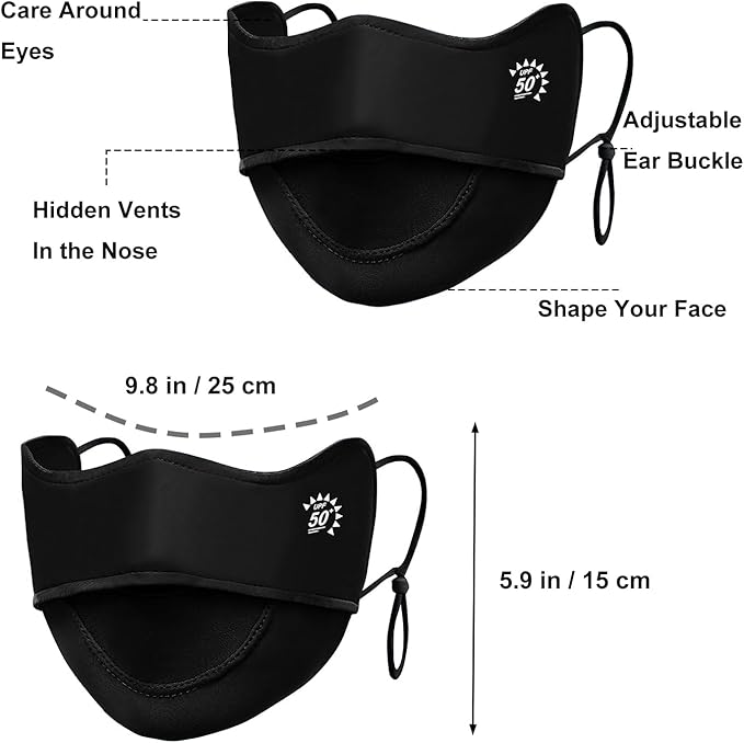 2Pcs UV Face Mask, Sun Masks for Women, Cooling Breathable Face Cover for Outdoors, Washable Reusable