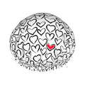 Love Hearts Shower Cap For Women Reusable Waterproof Double Layers Bath Cap Hair Protection Elastic Ladies Spa Salon Shower Hat