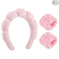 WSICSE Sponge Pink Spa Headband for Washing Face, Skincare Headbands Puffy Padded Keep Hair Dry Get Ready Hairband Spa Gifts for Mom