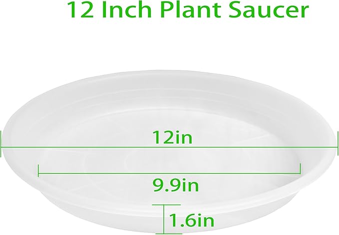 2 Pack of Clear Plant Saucer 12 inch, Clear Plastic Plant Drip Trays, Heavy Duty Plant Trays for Indoors no Holes, Plant Water Tray for Planters