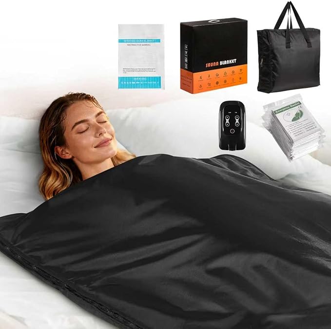 Sauna Blanket for Home, Portable Full Body Heating Wrap with Adjustable Temperature & Timer, Durable Oxford Fabric, Foldable Personal Spa Blanket