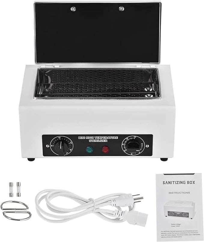 300W Heat Sterilizer NV-210 w/Timer Disinfection Box Manicure Pedicure SPA Salon Equipment for Sundry Beauty Hair Nail Metal Tools