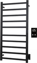 Topdattion Electric Towel Warmer | Super Thin | with Timer & Temperature Multi-Level Adjustments | Hardwired & Plug-in | 10 Bar | Matte Black Finish