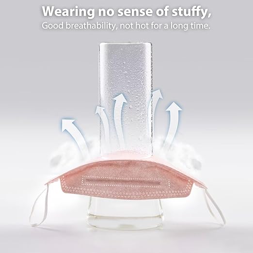 Borje KN95 Face Masks for Adults 50 Pack,5-Ply Pink Disposable Face Mask Against PM 2.5 Smoke & Dust, Filtration Efficiency 95%
