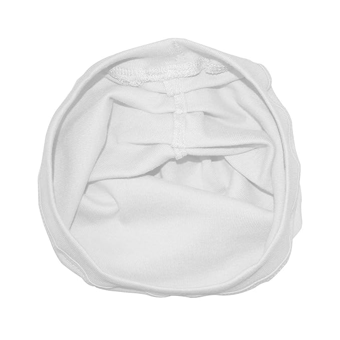 Betty Dain Stretch Terry Cloth Turban, Soft, Stretch Terry Fabric, Fun, Modern Turban Style, for Hair Loss Due to Chemotherapy, Alopecia, Keeps Head Warm, Not Bulky or Heavy, White