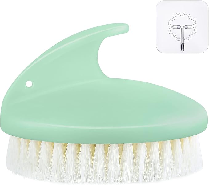 Dry Brushing Body Exfoliating Brush, Anti Slip Body Scrubber for Shower, Shower Body Cleaning Brush for Deep Cleansing & Soften Skin, Improve Circulation (Green)
