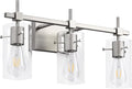 SOLFART 3 Lights Vanity Light Bathroom Light Fixture Over Mirror for Bathroom Glass Shade Lights Brushed Nickel Vintage Lighting Fixture
