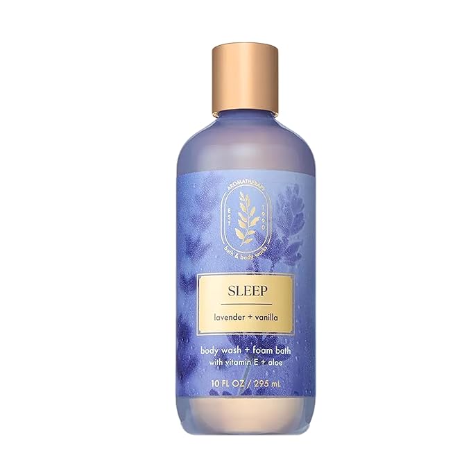 Bath & Body Works Lavender Vanilla Body Wash & Foam Bath, Aromatherapy Cleanser with Vitamin E & Aloe, Non-Drying & Gentle for Daily Use, 10 fl oz - 1 Pack