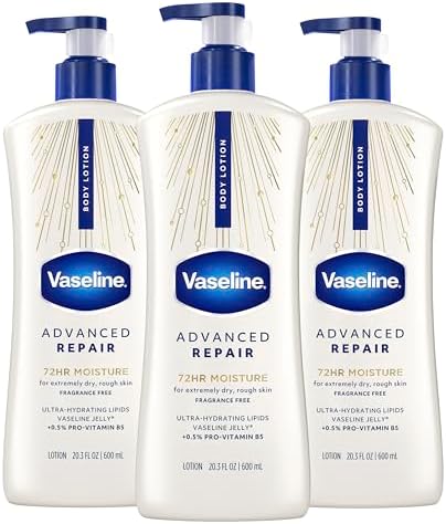 Vaseline Advanced Repair Body Lotion for Dry Skin, Unscented 20.3oz 3ct by Vaseline