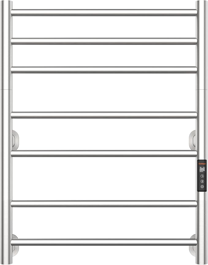 Foldable Heated Towel Rack, Smart Dual-Zone App & Voice Control Electric Towel Warmer Rack, GFCI Plug-in/Hardwired, Wall-Mounted, Drill-Free Install, Brushed, CA3-700X550-Pro-S