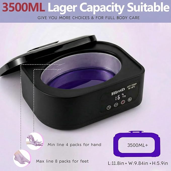 Paraffin Wax Machine for Hand and Feet，Touchscreen Paraffin Wax Warmer with Wax Moisturizing Paraffin Spa Wax Bath Kit, Large Capacity at Home for Smooth and Soft Skin