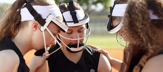 RIP-IT Original Defense Softball Face Mask, Lightweight, Protective Fielder's Softball Face Shield with Ponytail Strap & Soft Foam Padding