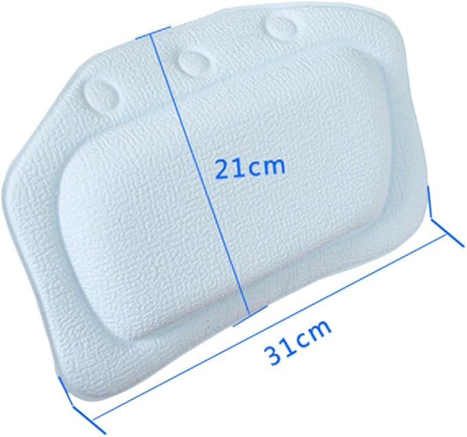 Bath Pillow with Suction Cups Spa Headrest Cushion for Bathtub Comfortable Support Lightweight Material Easy to Clean Relaxing