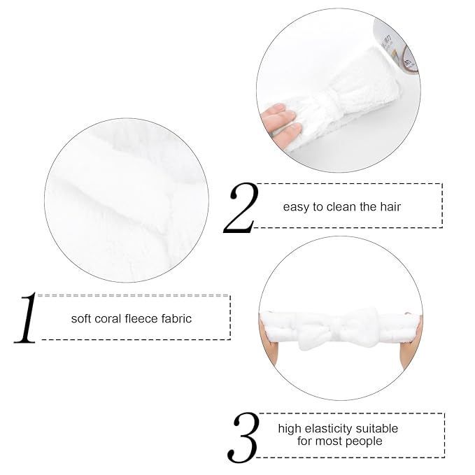 Semato Bachelorette Party Favor Set Bride and Bridesmaid Spa Headband Skincare Headbands for Women Gifts and Party Supplies (1 bride+7white)