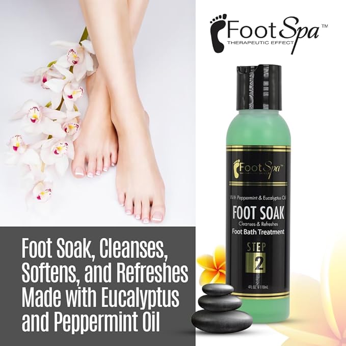 FOOT SPA - Foot Soak, Cleanses, Softens, and Refreshes - Made with Eucalyptus and Peppermint Oil – 4 Oz