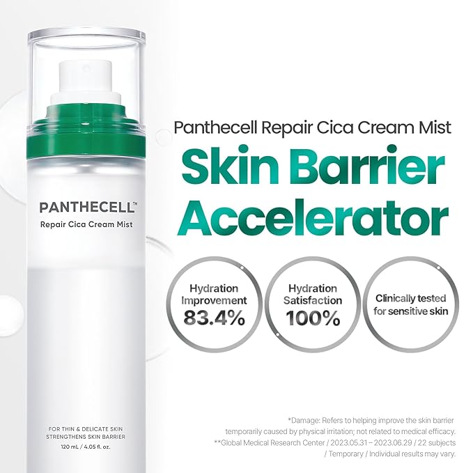 BIOHEAL BOH Panthecell Repair Cica Cream Mist 4.05 fl oz | Shake to Mix Milky Toner Spray for Skin Barrier Repair, Hydrating Face Mist for Thin Sensitive Skin, Skin Thickening Glow for Glass Skin