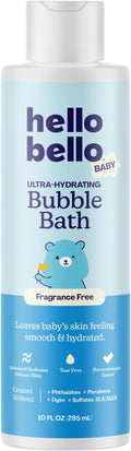 Hello Bello Baby Premium Bubble Bath, Fragrance Free for Sensitive Skin, 10oz Bottle