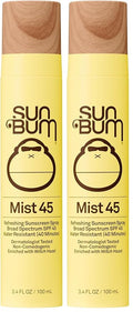 Sun Bum Original SPF 45 Sunscreen Mist - Broad Spectrum Moisturizing Facial Sunscreen Spray with Vitamin E - Hawaii 104 Act Compliant (Made without Octinoxate & Oxybenzone) - Travel Size - 3.4 oz