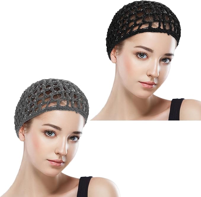 WLLHYF Wig Cap Thick Long Hair Caps Adjustable Net Mesh Braided Weaving Making Crochet Sew Weave Fishnet Grip Headband