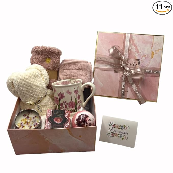 Spa Gift Baskets for Women,Luxury Self Care Gifts for Mom,Get Well Soon Gifts for Friend,Thank You Relaxing Box Gifts for Women 20th,30th,40th,50th,60th 70th 75th Birthday,Anniversary