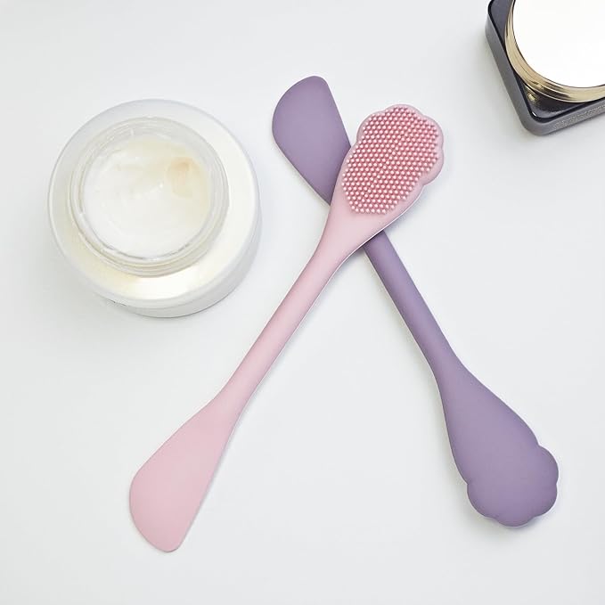 2 Pack Facial Cleansing Brush Set, 2-in-1 Cat Paw Silicone Face Scrubber. Used for Exfoliation, Massagem, Blackhead Removal, and Boby Lotion Application, Cleansing Skincare Tool