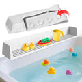 Splash Guard for Bathtub Kids - Silicone Bathtub Splash Guard with 11 Suction Cups, Bath Tub Play Shelf for Kids & Toy Holder, Prevent Water Spill in Bathroom, Fun Bath Time for Toddlers Baby, Gray