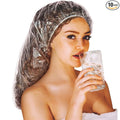 Super Big XXLarge Shower Cap 10 pcs Disposable Plastic Bath Cap Waterproof Dustproof Spa Shower Cap Bathing Hair Caps for Women, Travel, Home Use, Hair Salon