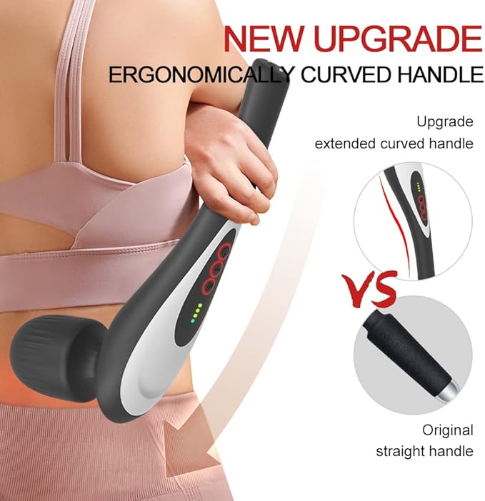 Rechargeable Personal Hand Held Deep Tissue Vibrating Massager for Muscles, Back, Foot, Neck -Cordless Electric Percussion Body Wand Massage Gift for Women her