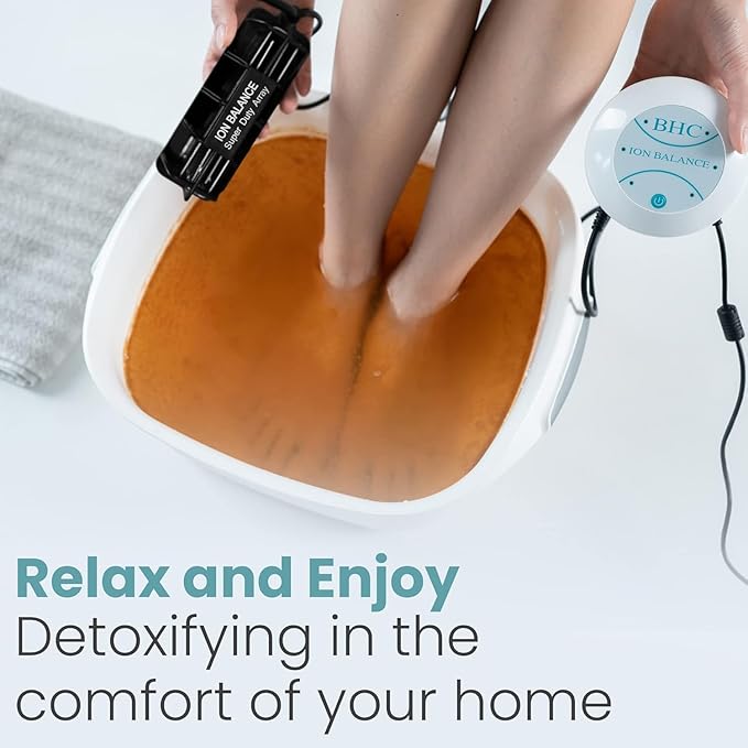 Ionic Foot Bath Detox Machine Super Duty Arrays for Professional & Home Use - Free Regain Health & Vitality Booklet & Brochure - 2 Super Duty Arrays, 20 Basin Liners, Detox Sea Salt, Basin 12QT