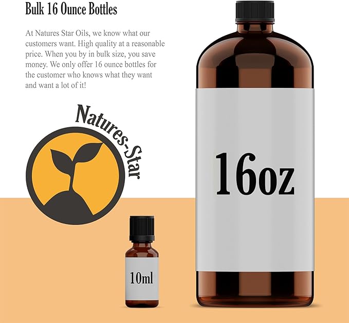 Natures-Star - Vanilla Essential Oil (Bulk 16oz) Therapeutic Grade for Aromatherapy, Diffuser, Soap Making, Candles