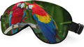 Macaws Parrot Silk Sleep Mask Tree Branch Bright Bird Tropical Eye Mask Sleeping Eye Sleep Shade Cover for Men Women Boy Girl Airplane Travel Rest with Elastic Strap