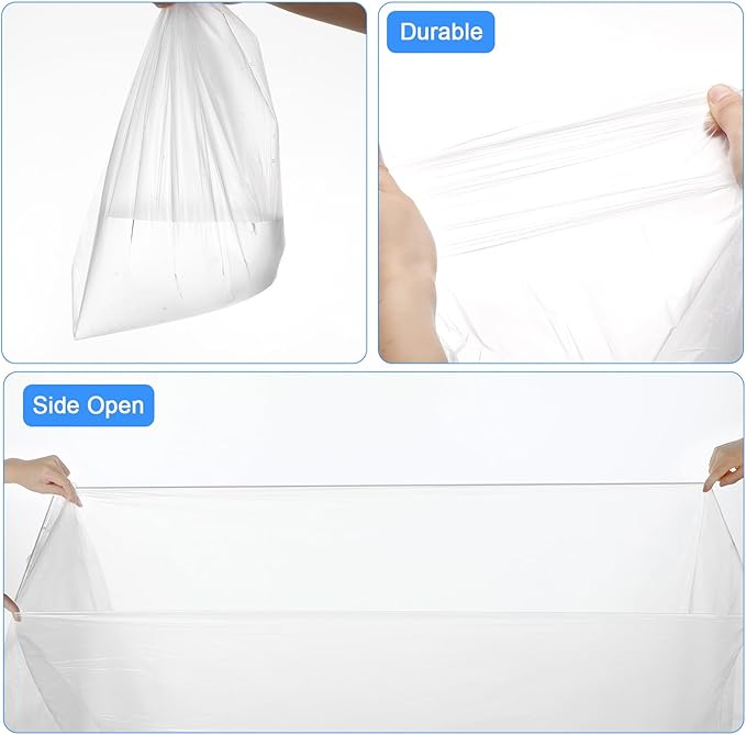 50 Pcs Sauna Bag Plastic Sheeting for Body Wrap, Disposable Sauna Bag 48 x 83 Inch Applied Inside a Far Infrared Sauna Bag Disposable Body Wraps Thicken Sauna Blanket Liners (Side Opening)