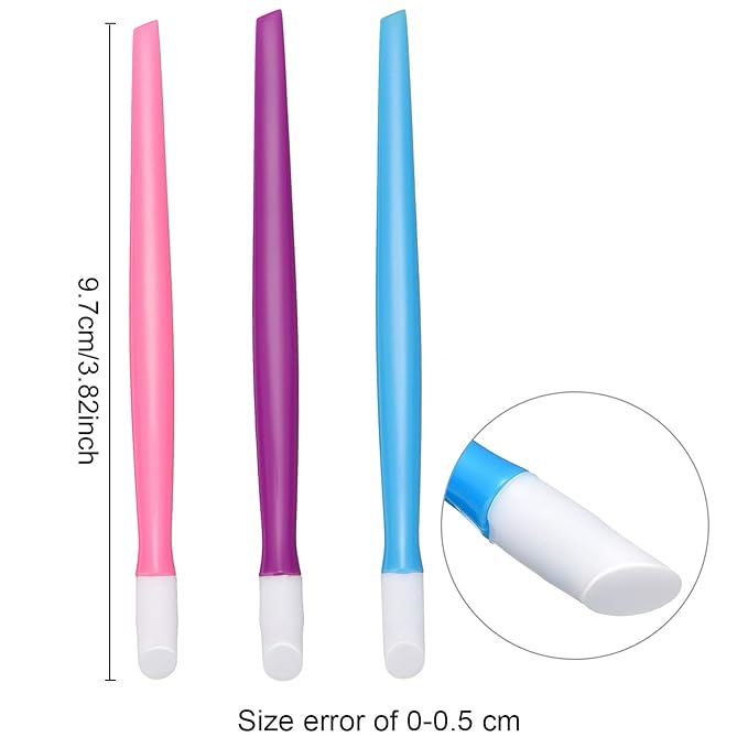 BBTO 30 Pcs Rubber Cuticle Pusher Silicone Cuticle Pusher Small Plastic Handle Tipped Sticks Mini Nail Cleaner Colored Nail Art Tool for Men and Women(Assorted Colors)