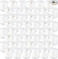 Set of 48 White Votive Candles,Unscented Candles Filled in Clear Glass,Ideal Gift for Weddings,Emergency Lighting,Aromatherapy,Holidays,Meditation,Parties