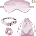 4Pcs Silk Sleep Masks Satin Eye Mask Silky Eyes Cover Blindfold Eyeshade Headband Scrunchies Pouch Bags Bridesmaid Gifts