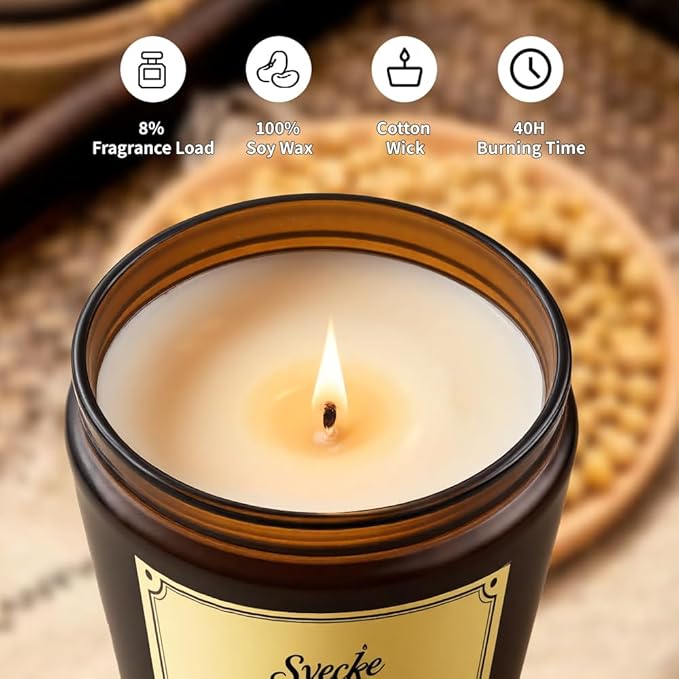 Lavender Scented Candles, 7oz Soy Wax Candle, Long Lasting Aromatherapy Jar Candle for Home, Scented Long Burning Candle Gift for Women and Men